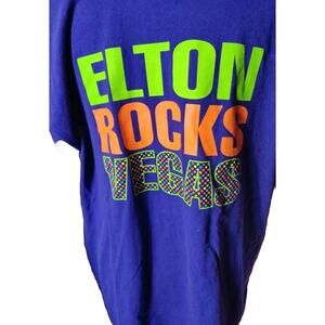 Elton John Rocks Las Vegas T-Shirt XL Purple Pre- Owned Elton In Concert T
